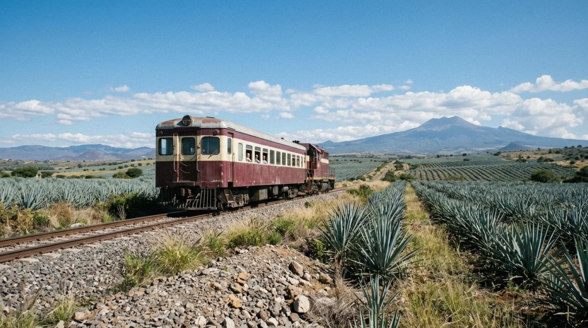 Passengers boarding a tourist train carriage at a Guadalajara station platform for the tequila train worth it debate, Jalisco